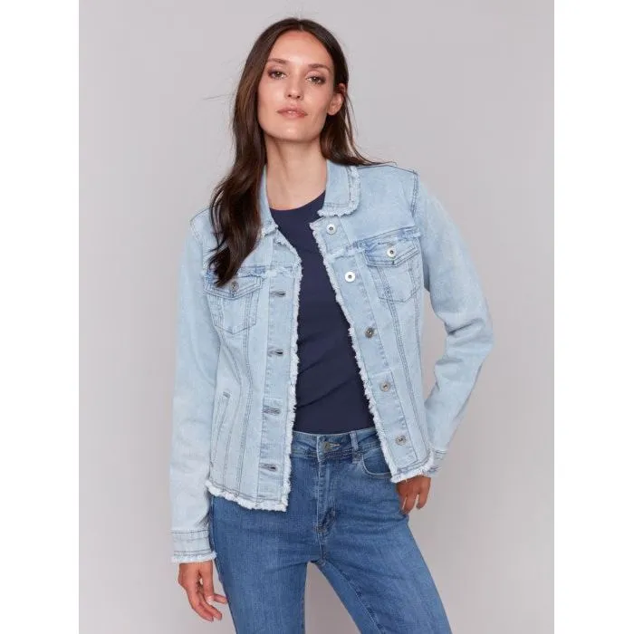 Jean Jacket with Frayed Edges