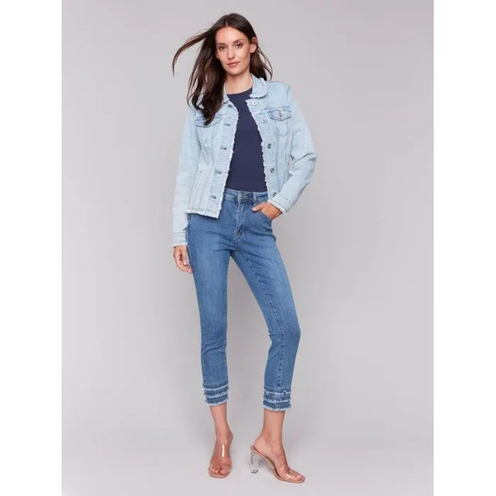Jean Jacket with Frayed Edges