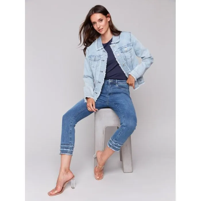 Jean Jacket with Frayed Edges