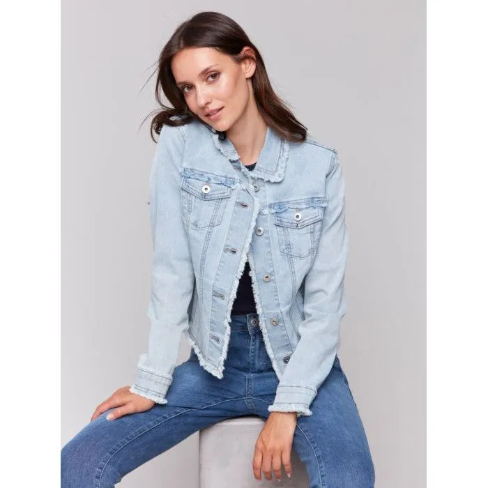 Jean Jacket with Frayed Edges