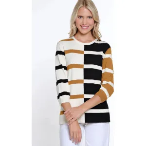 Jewel Neck Stripe Spring Sweater