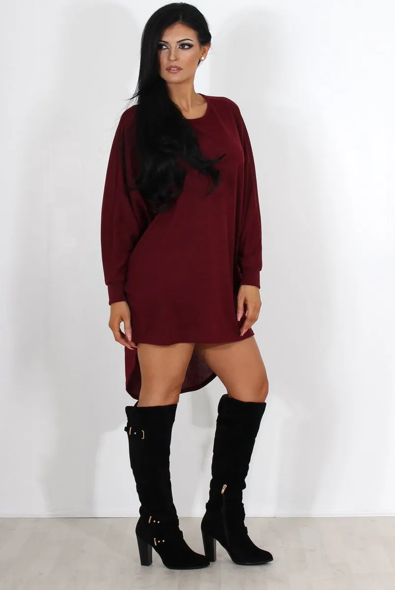 Johanna Wine Drooped Back Jumper