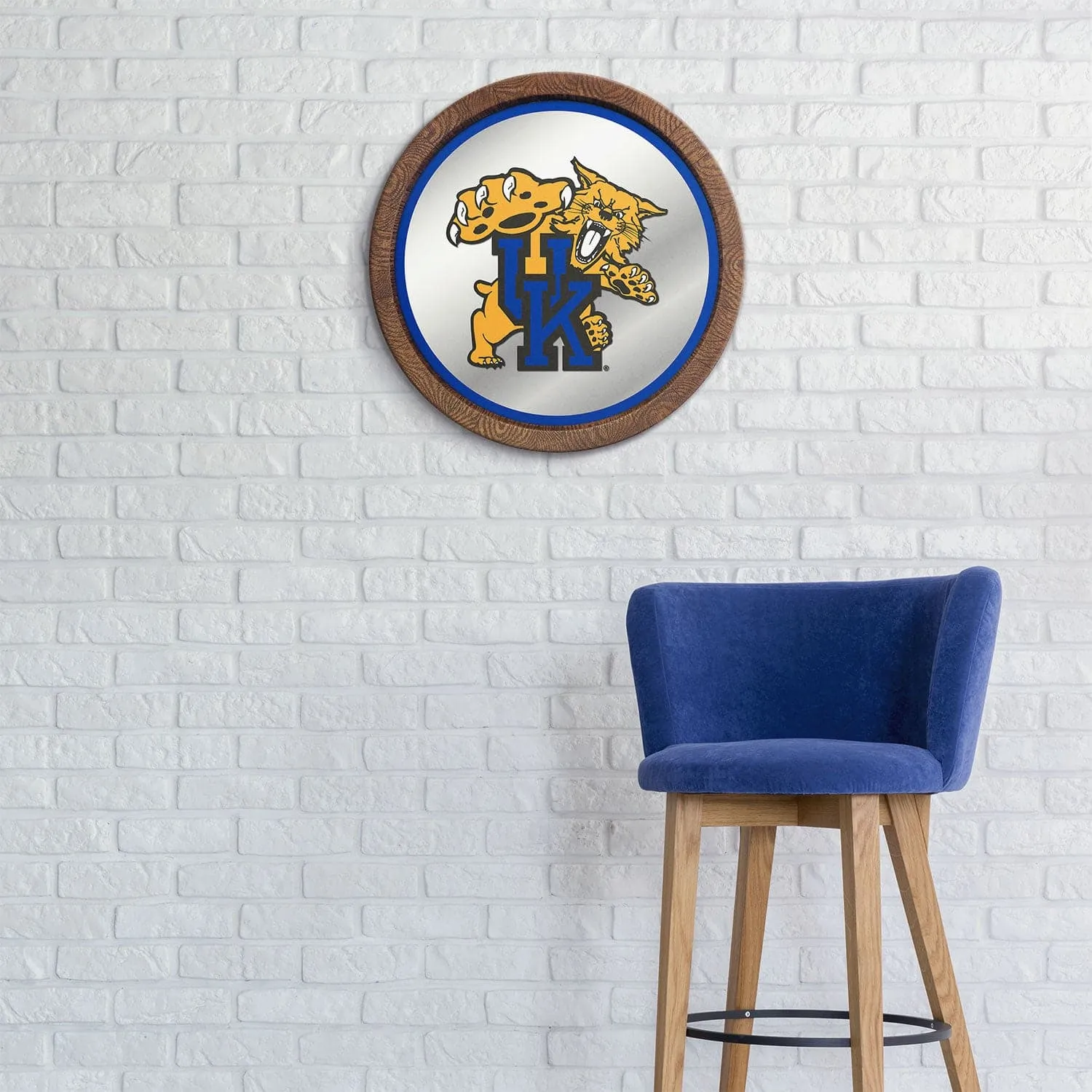 Kentucky Wildcats: Mascot - "Faux" Barrel Top Mirrored Wall Sign