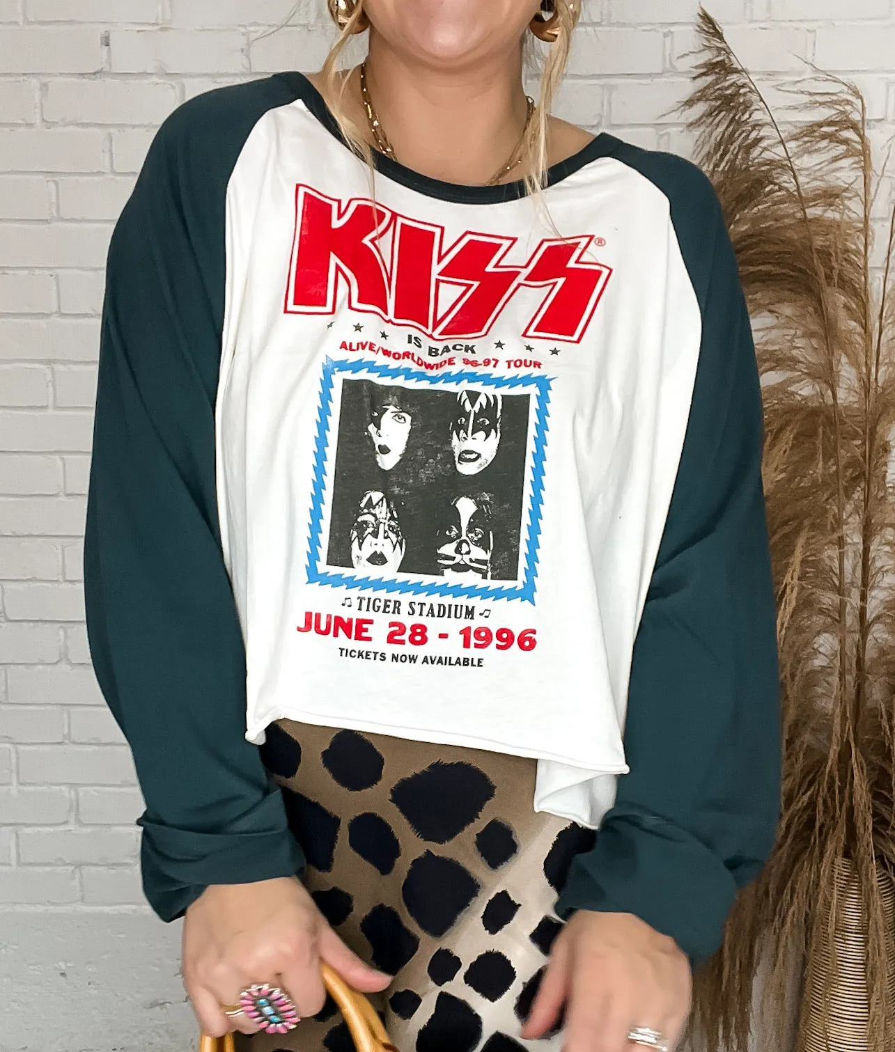 Kiss Tiger Stadium Long Sleeve Raglan Tee