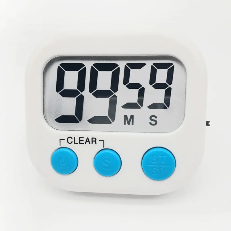 Large LCD Digital Magnetic Kitchen Countdown Timer Alarm with Stand Kitchen Timer Cooking Timer Alarm Clock black