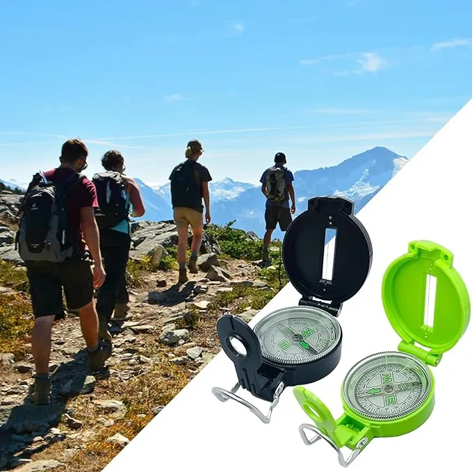 Lensatic Compass Hiking Backpacking Compass | Orienteering Compass Camping Navigation - Boy Scout Compass for Kids | Professional Field Compass for Map Reading - Best TurnOnSport Survival Gifts