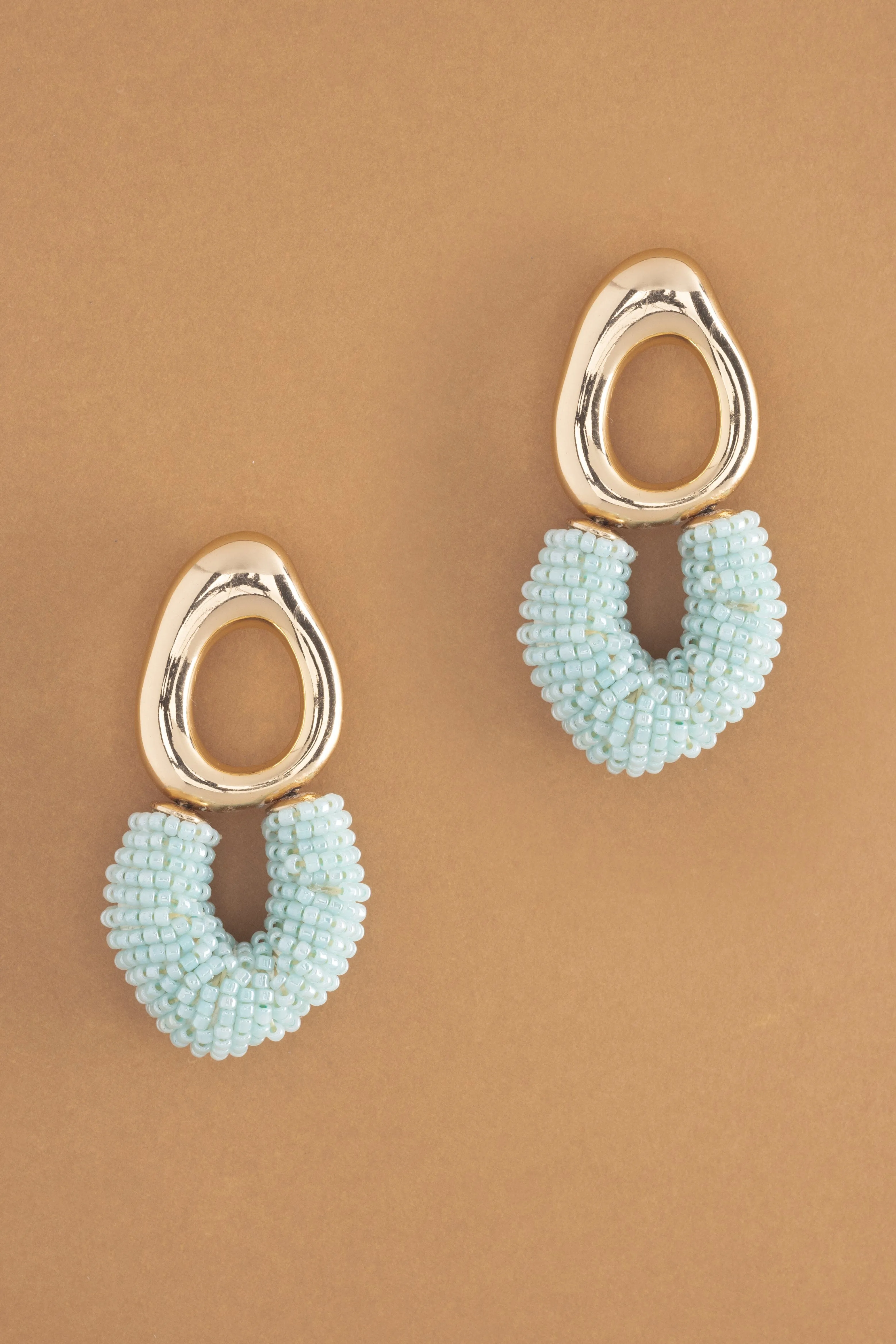 Light Blue Freeform Fashion Earrings