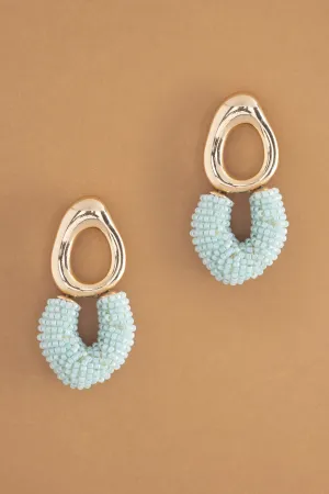 Light Blue Freeform Fashion Earrings