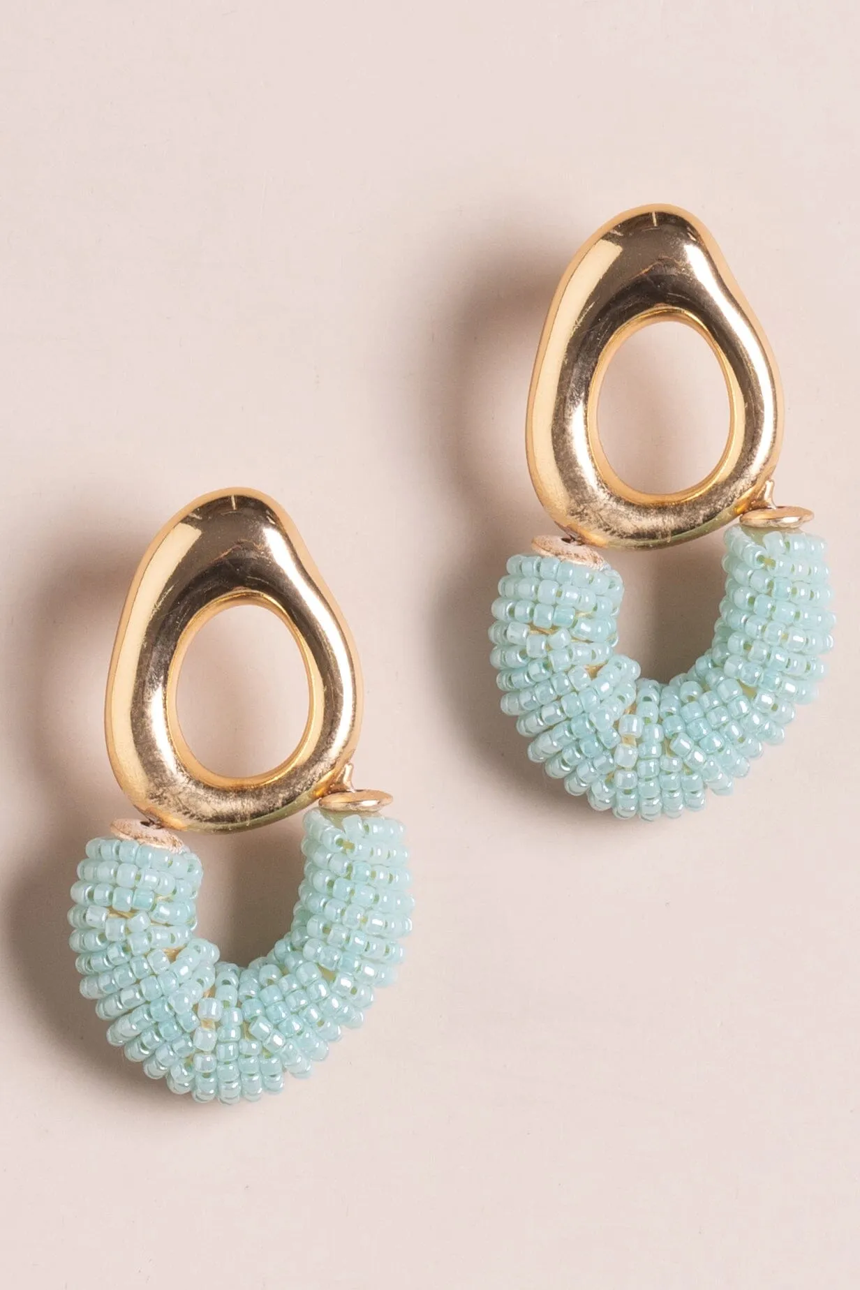 Light Blue Freeform Fashion Earrings