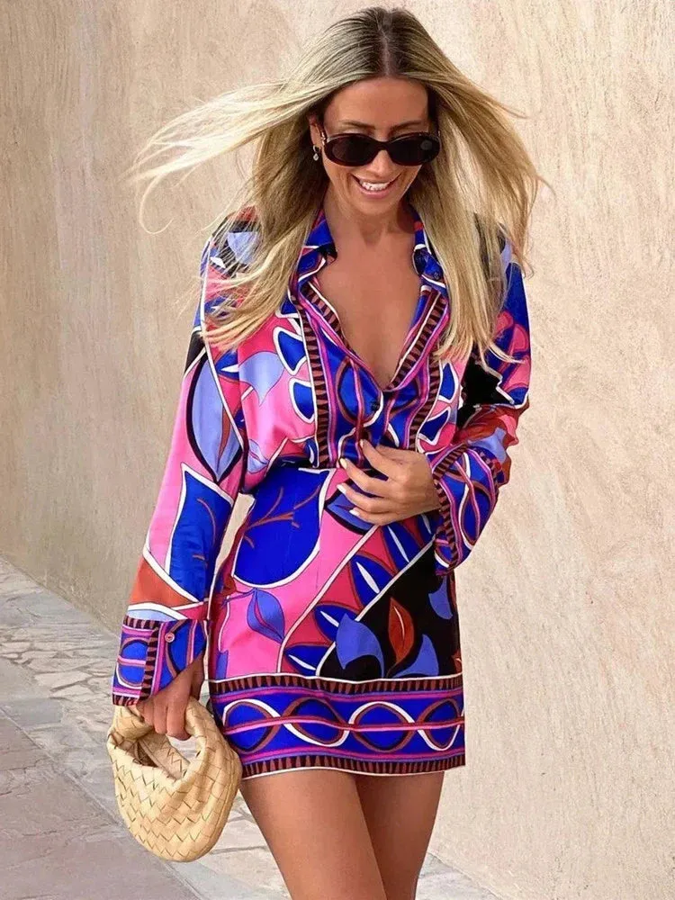 Lila - Retro-Stil 2-teiliges Kleid für Damen