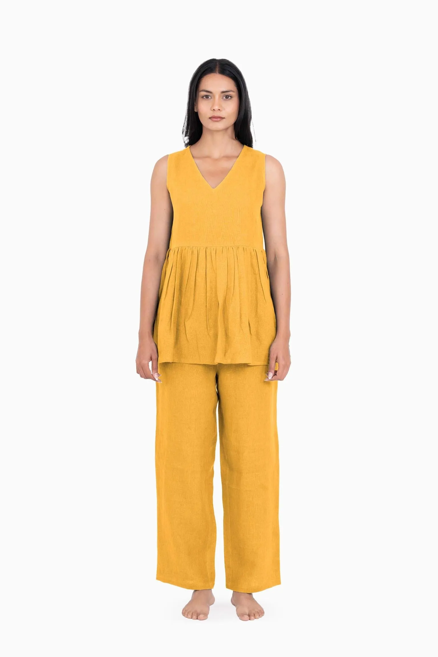 Linen Flavia Co-Ord Set-Pacific Blue