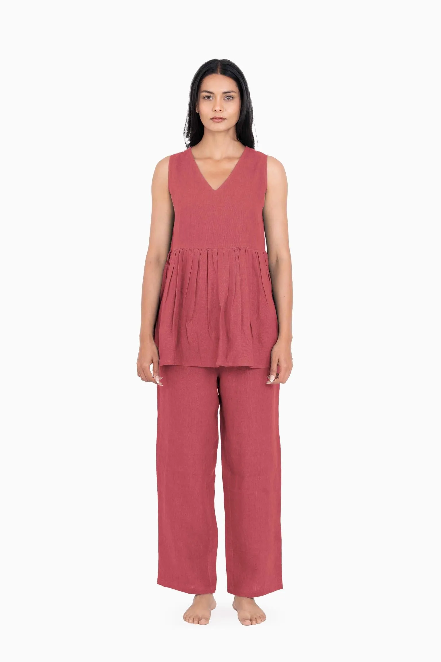 Linen Flavia Co-Ord Set-Pacific Blue