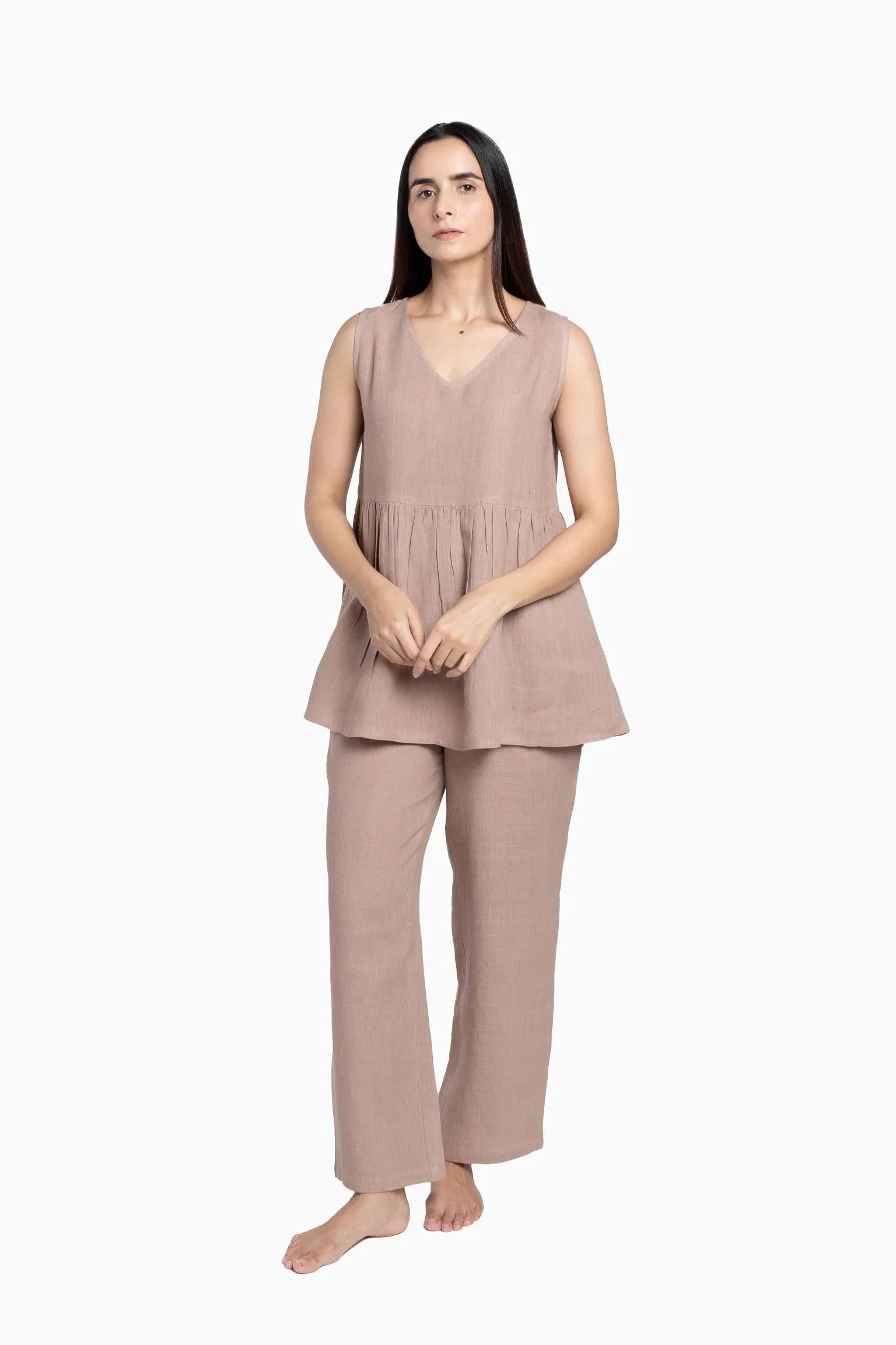 Linen Flavia Co-Ord Set-Pacific Blue