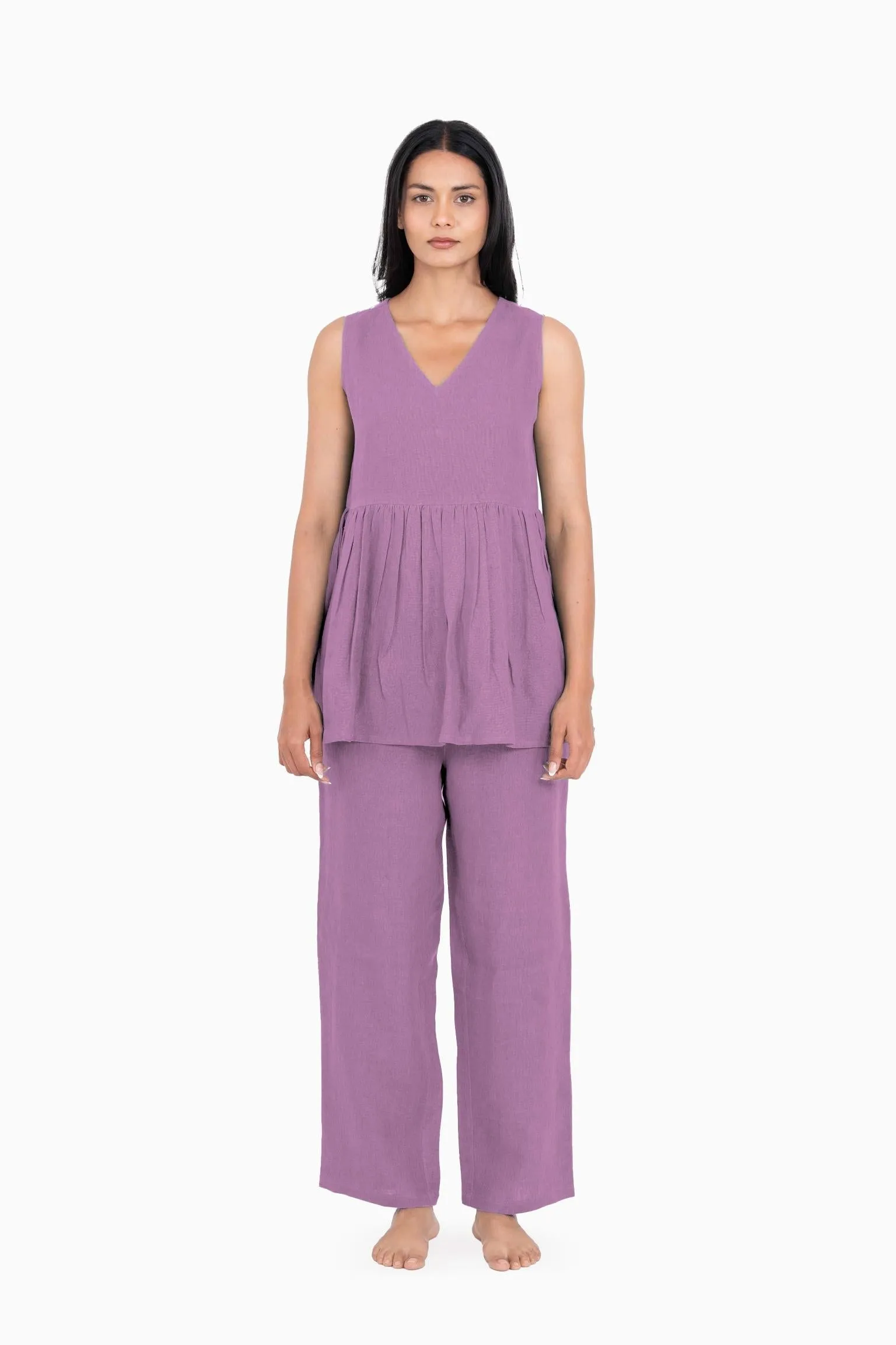 Linen Flavia Co-Ord Set-Pacific Blue