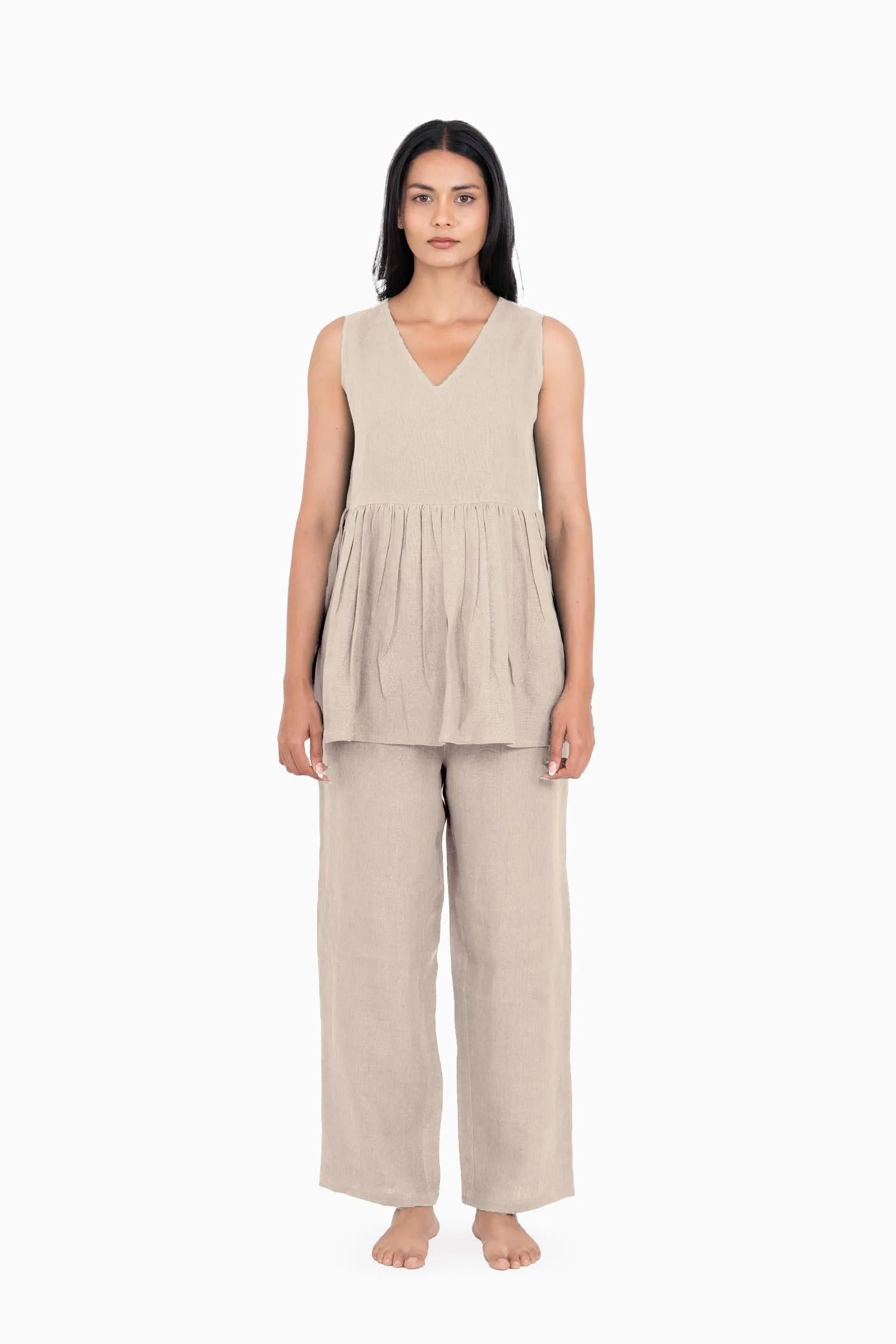 Linen Flavia Co-Ord Set-Pacific Blue