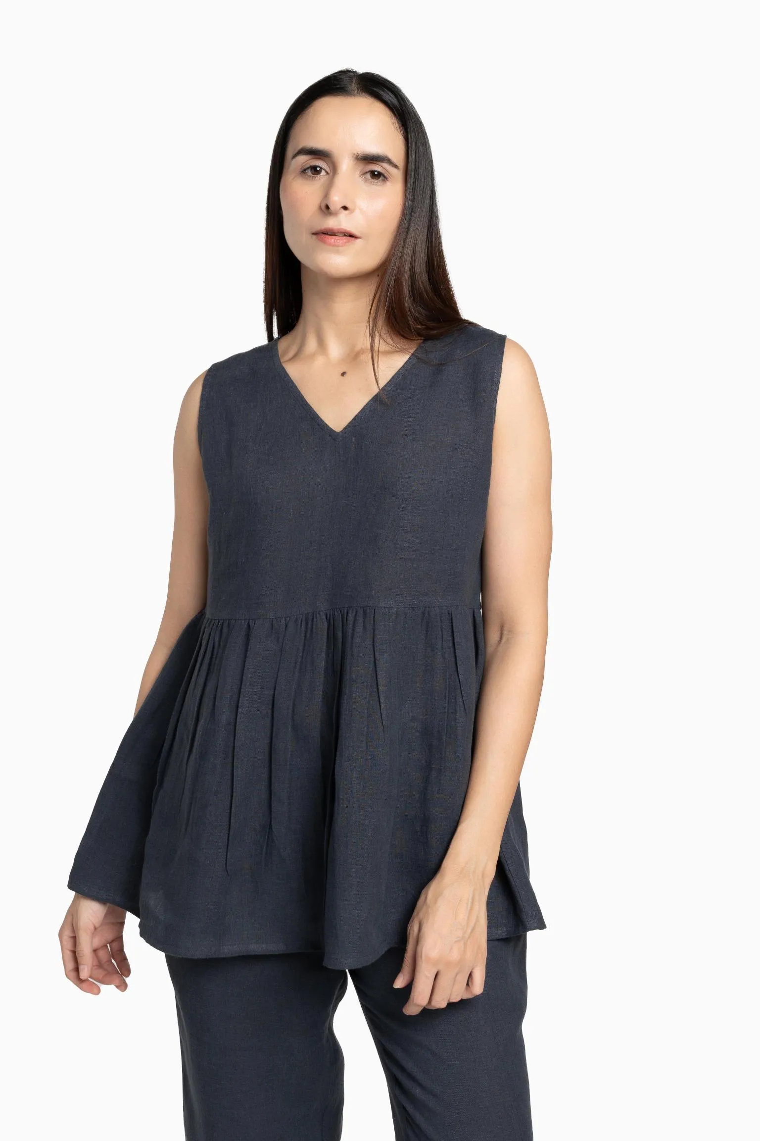 Linen Flavia Co-Ord Set-Pacific Blue