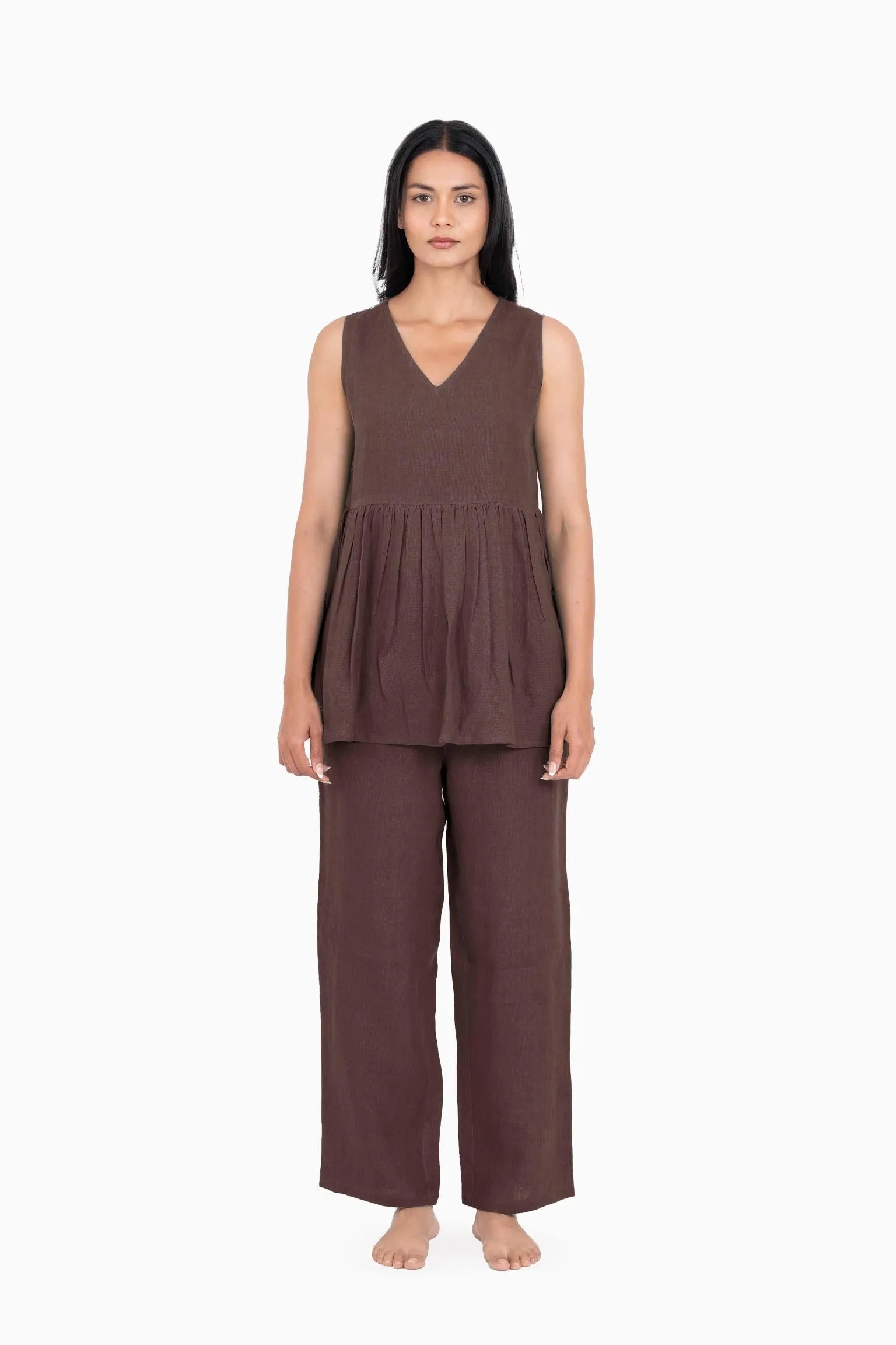 Linen Flavia Co-Ord Set-Pacific Blue