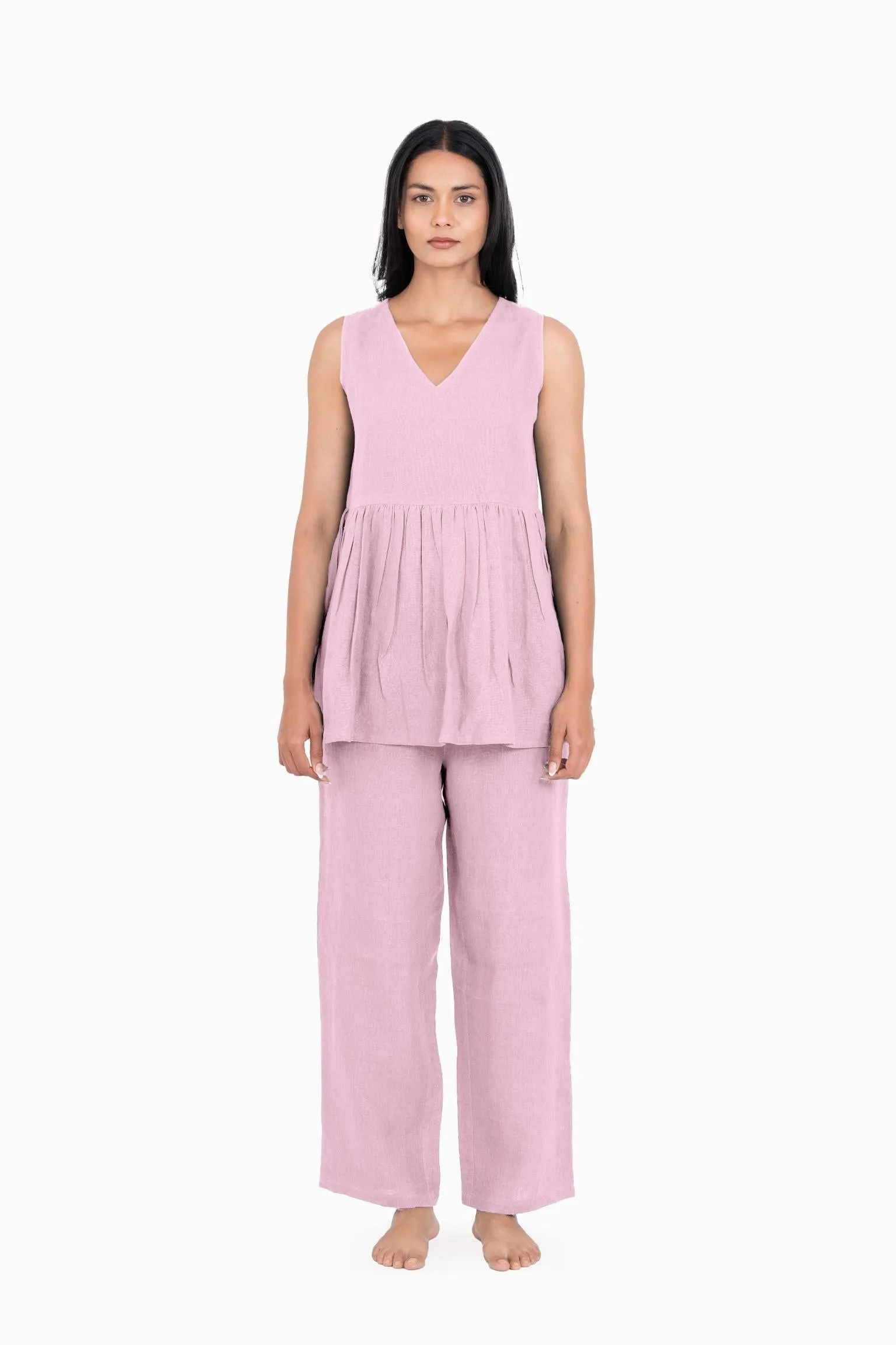 Linen Flavia Co-Ord Set-Pacific Blue