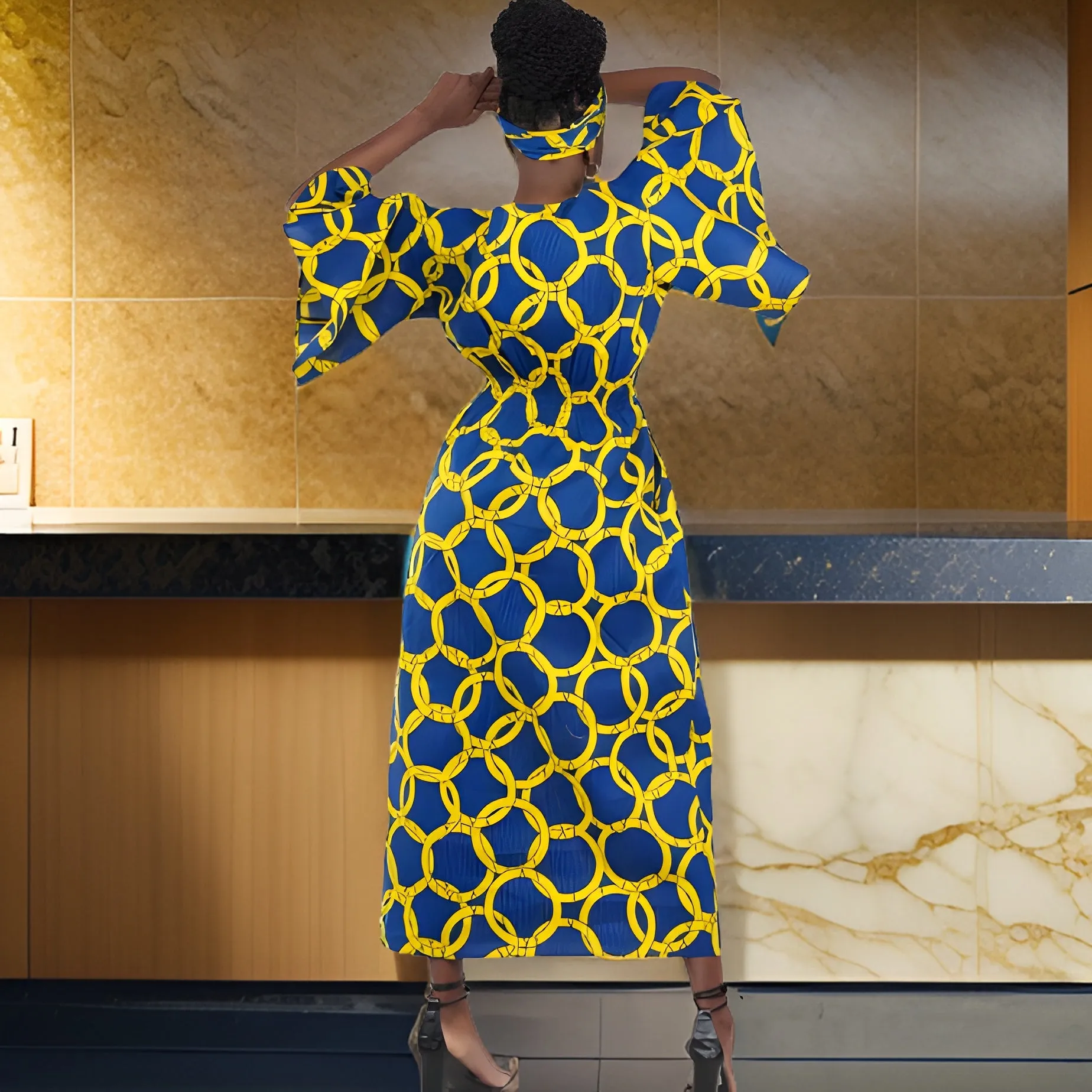 Long Ankara Print Dress