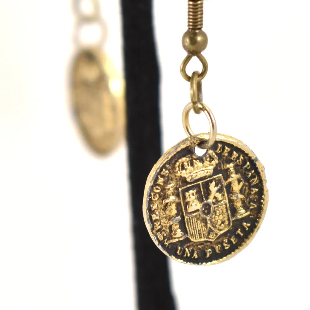 Lucky Spanish Coin Earrings