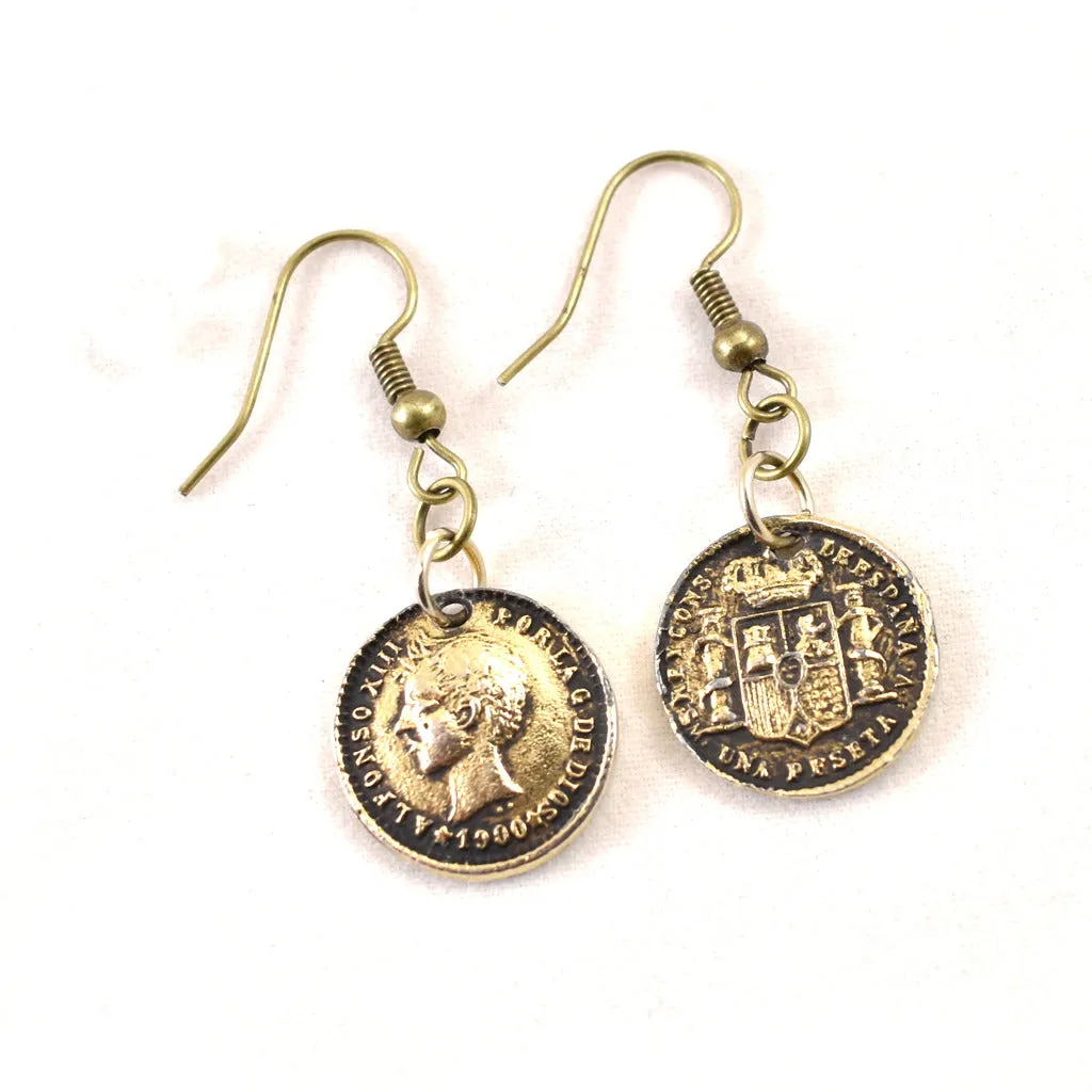 Lucky Spanish Coin Earrings