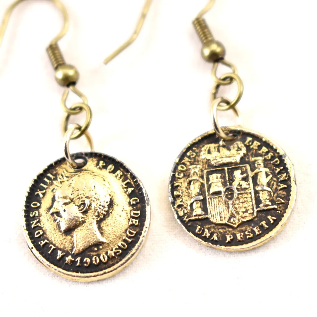 Lucky Spanish Coin Earrings