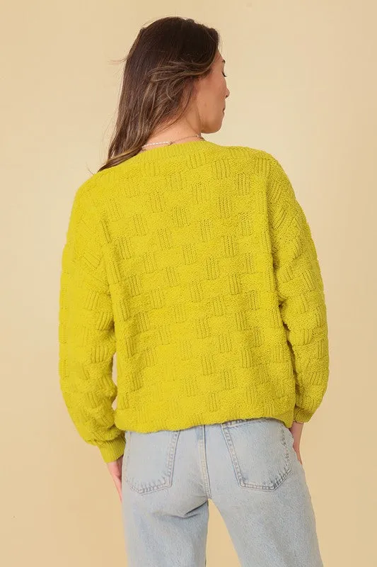 Lumiere Basket Weave Pattern Sweater