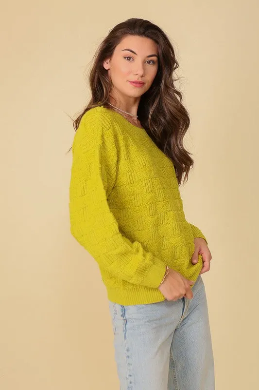 Lumiere Basket Weave Pattern Sweater