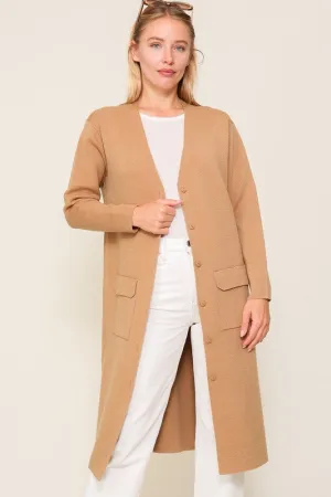 Lumiere Button Front V Neck Kimono Cardigan