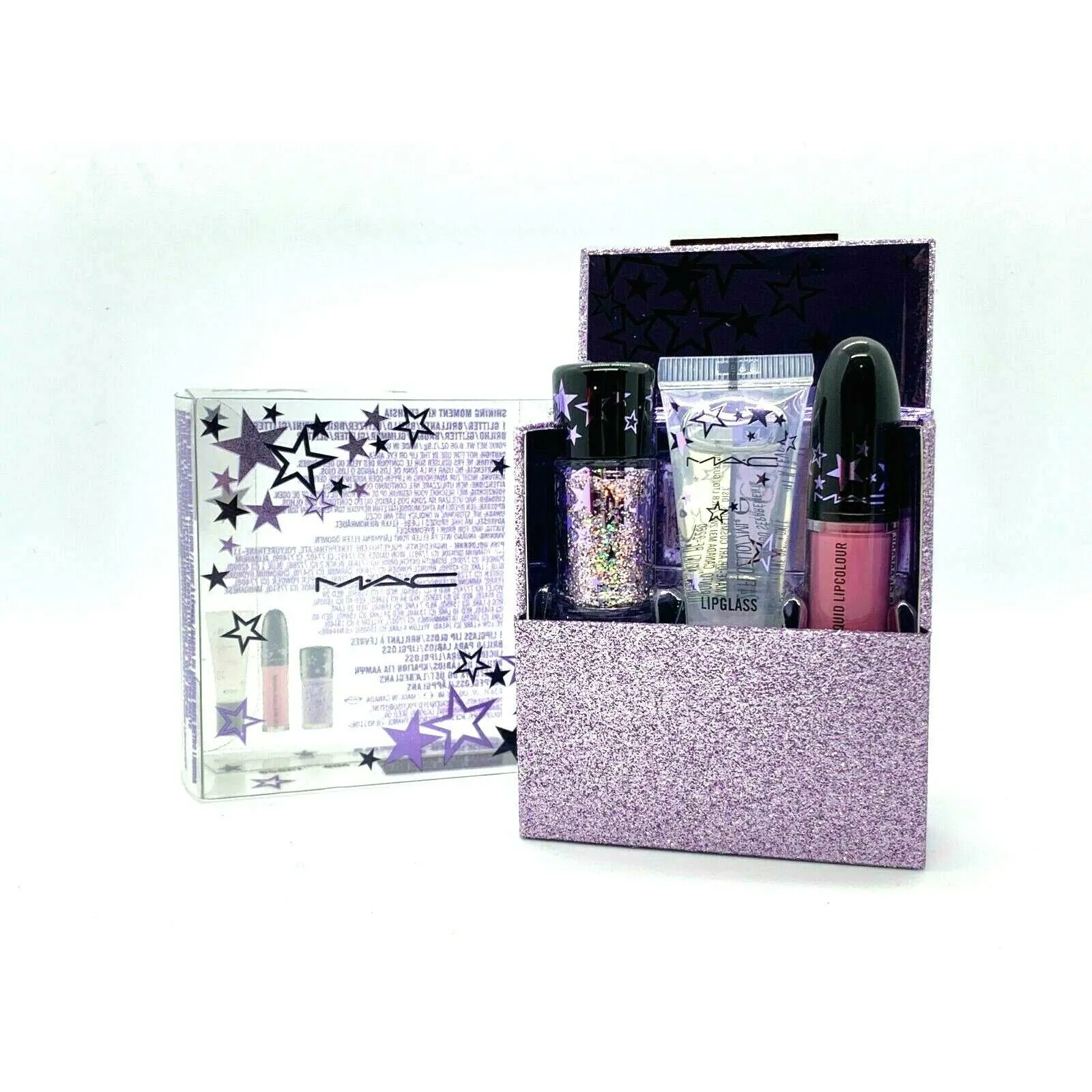 Mac Starring You Shining Moment Kit Fuchsia Glitter Lipstick Gloss