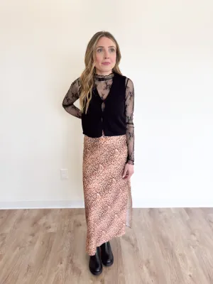Malayah Hook Eyelet Sweater Vest in Black
