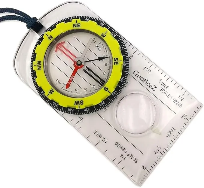 Map Baseplate Compass with Adjustable Declination Clinometer Magnifying Glass for Hiking Backpacking Camping