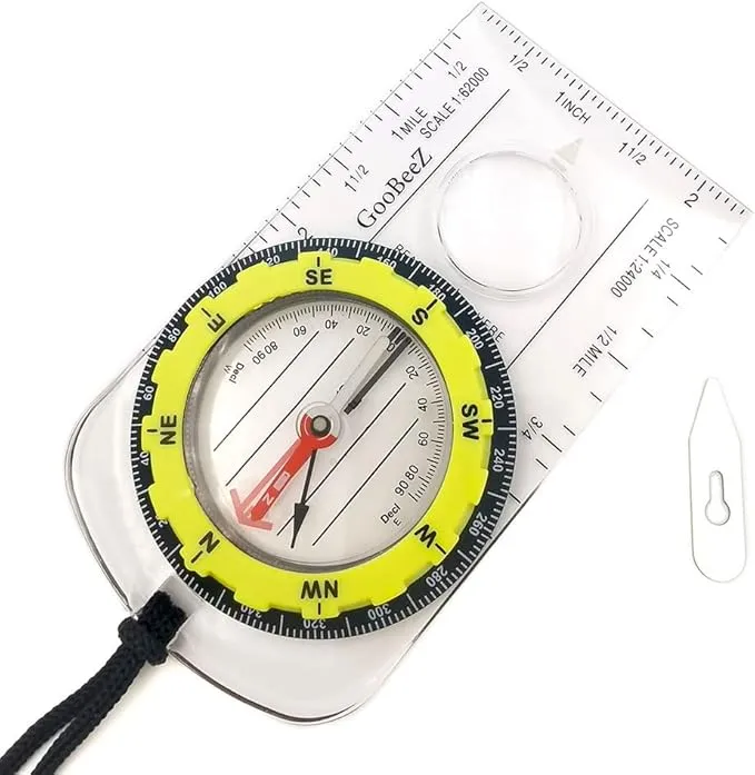 Map Baseplate Compass with Adjustable Declination Clinometer Magnifying Glass for Hiking Backpacking Camping