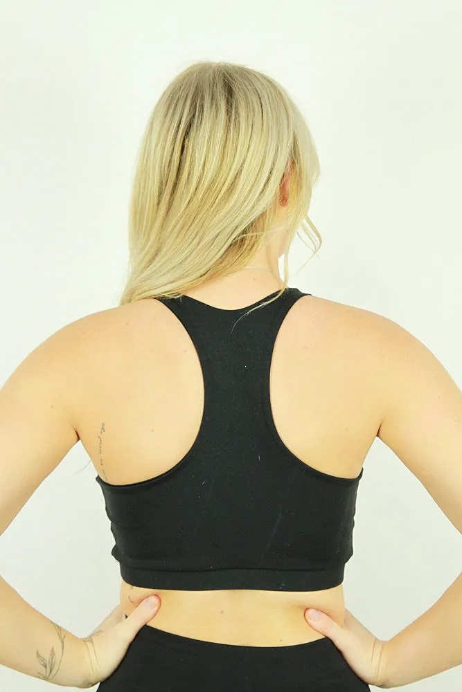 Matte Black Knot Sports Bra