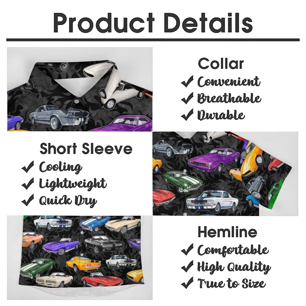 Men's Car Comics Casual Print Short Sleeve Shirt 2406000413