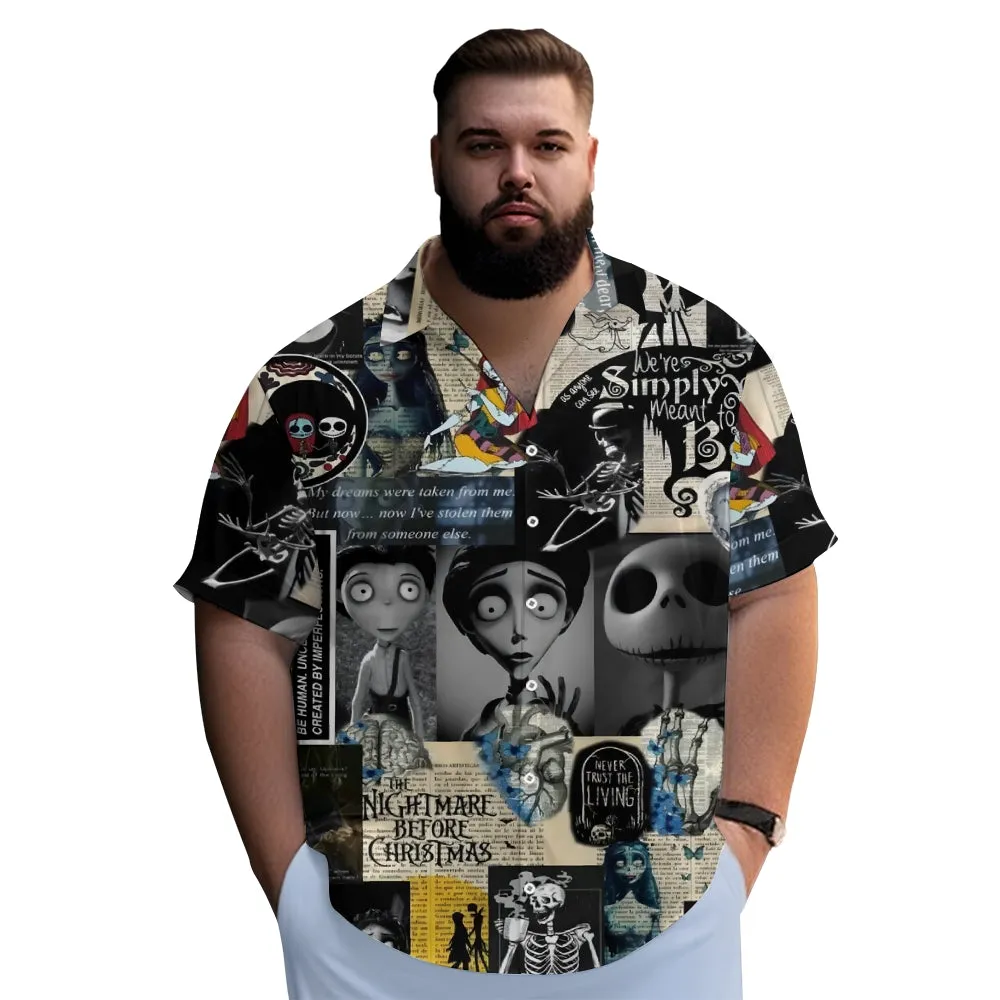 Men's Casual Print Chest Pocket Short Sleeve Shirt 2309000579