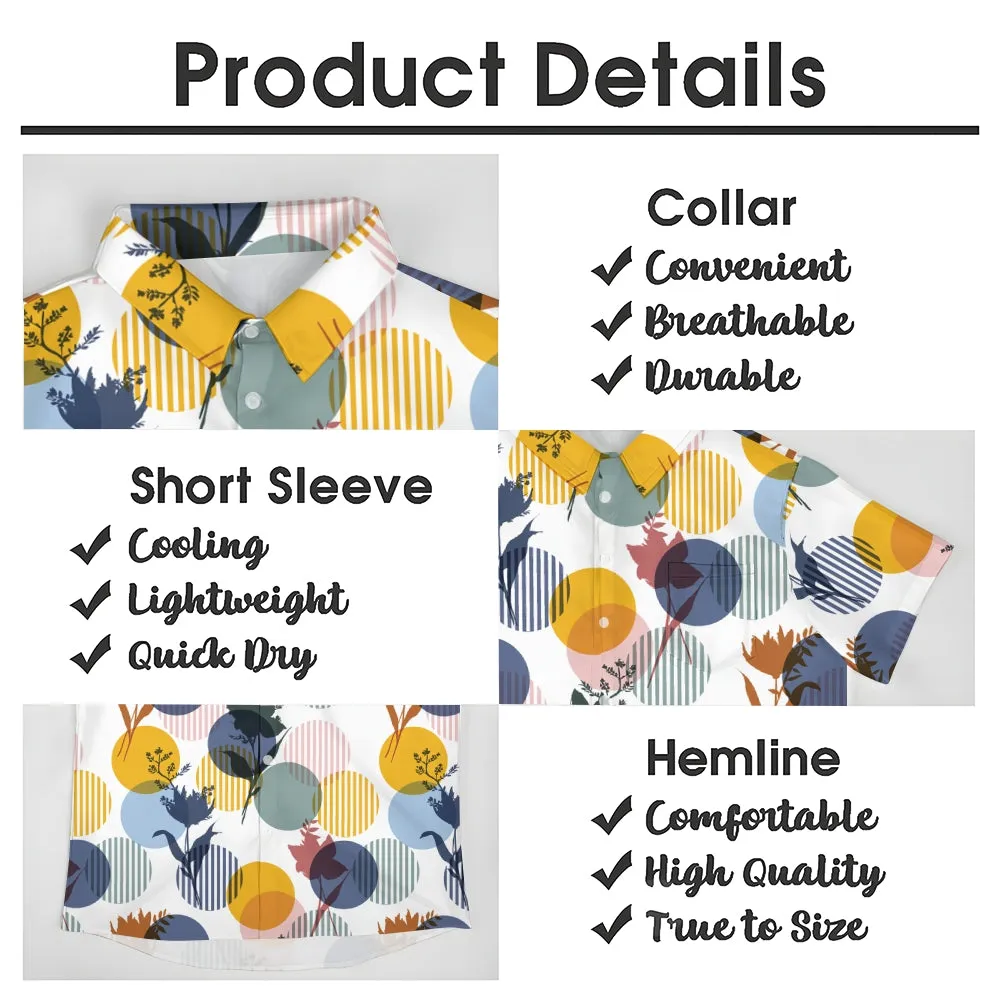 Men's Circular Pattern Casual Short Sleeve Shirt 2405000684
