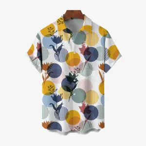 Men's Circular Pattern Casual Short Sleeve Shirt 2405000684