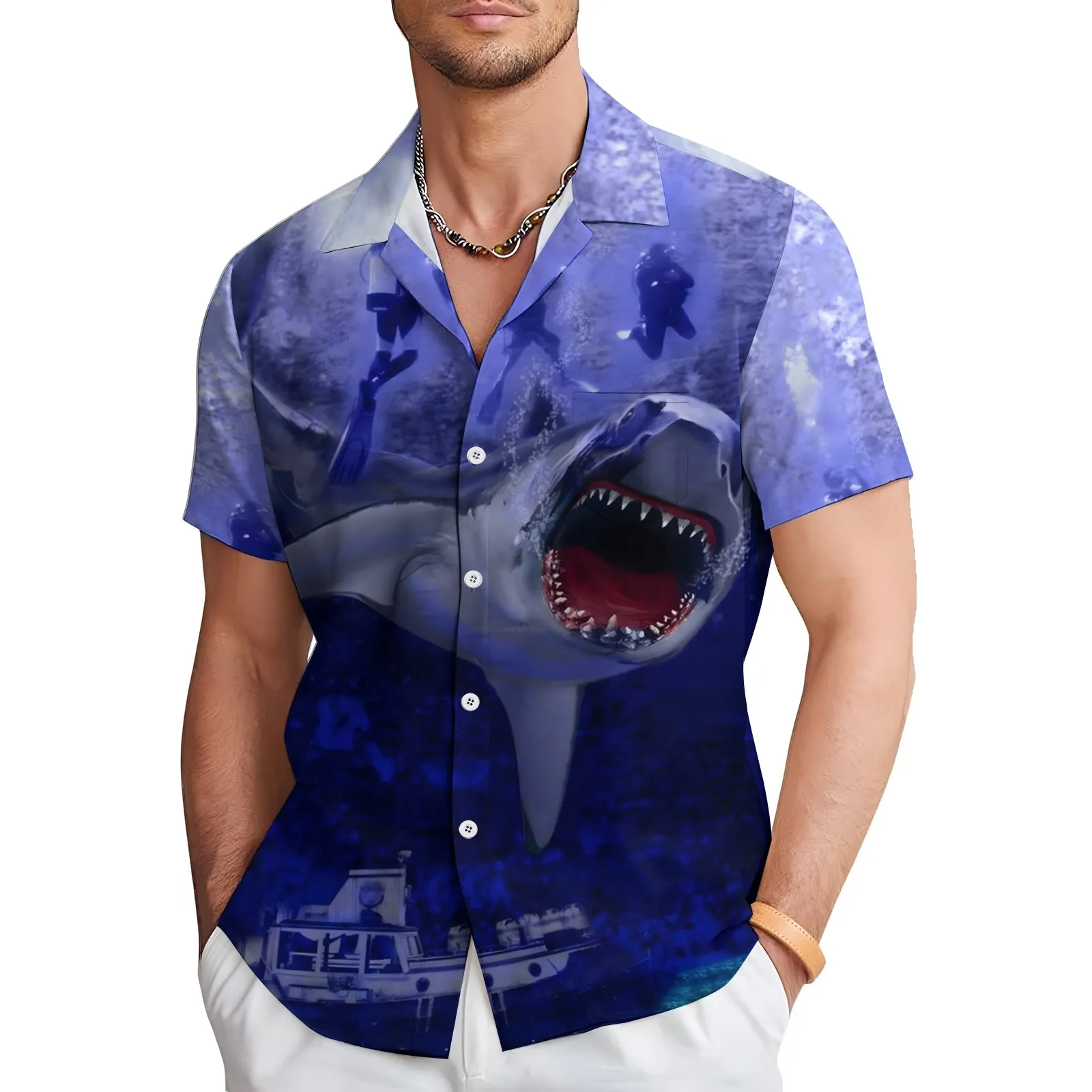 Men's Hawaiian Casual Short Sleeve Shirt 2404001853
