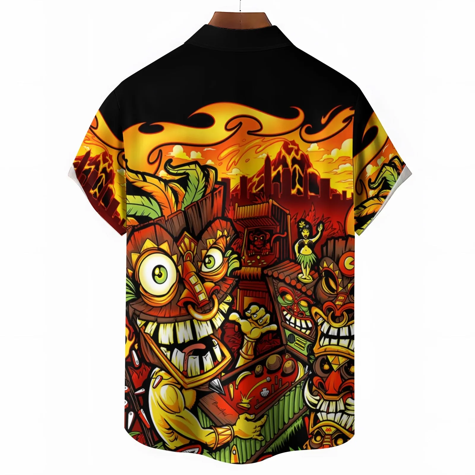 Men's Hawaiian TIKI Art Print Casual Short Sleeve Shirt 2404001464