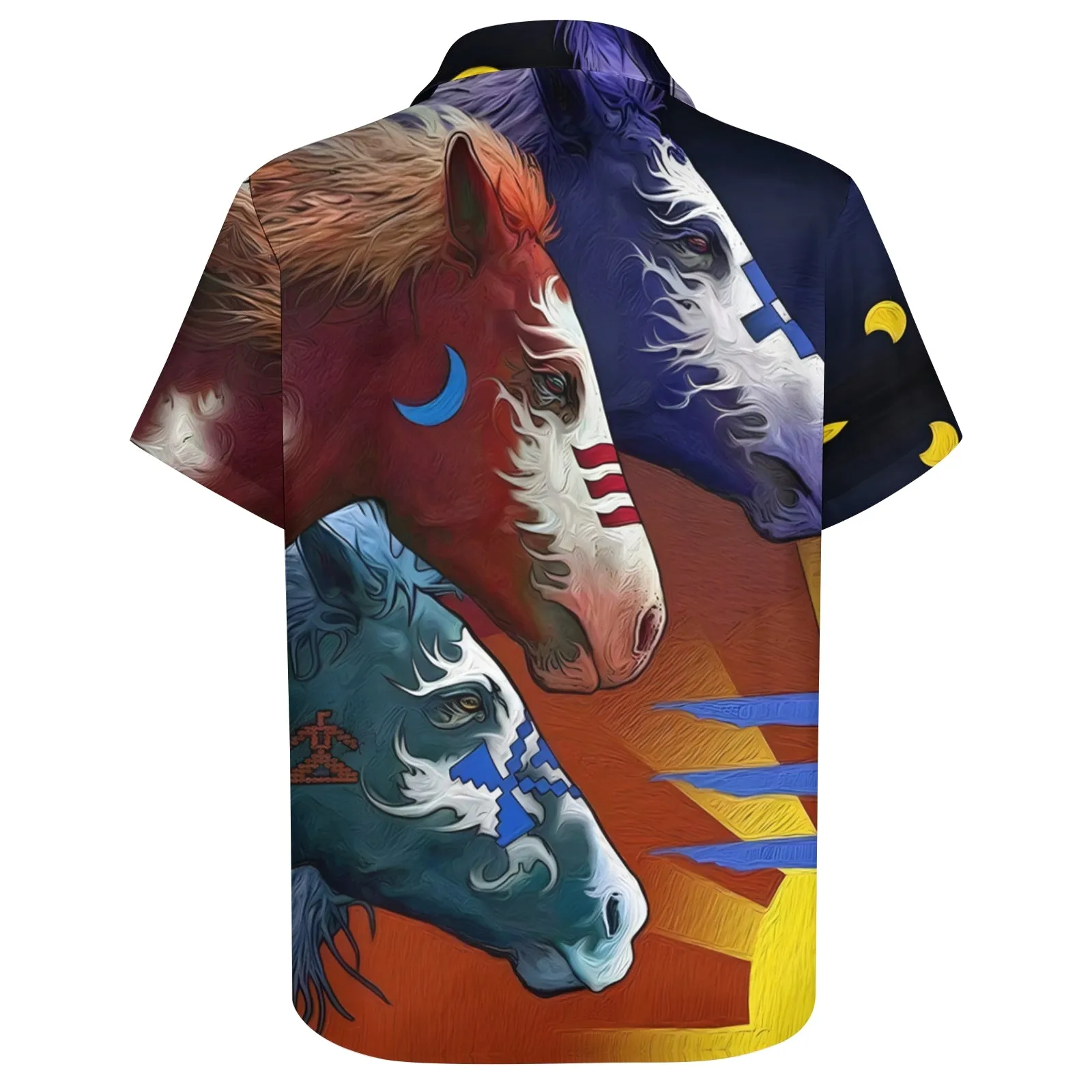 Men's Horse Casual Short Sleeve Shirt 2404000066