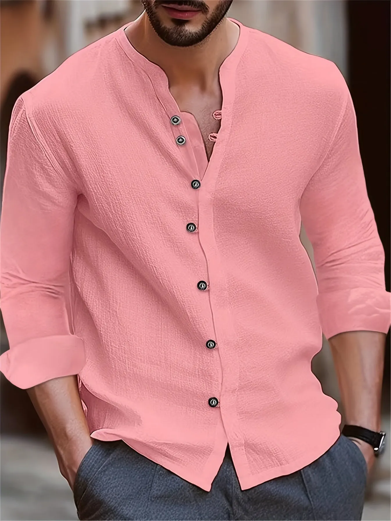 Men's Linen Shirt Retro Style