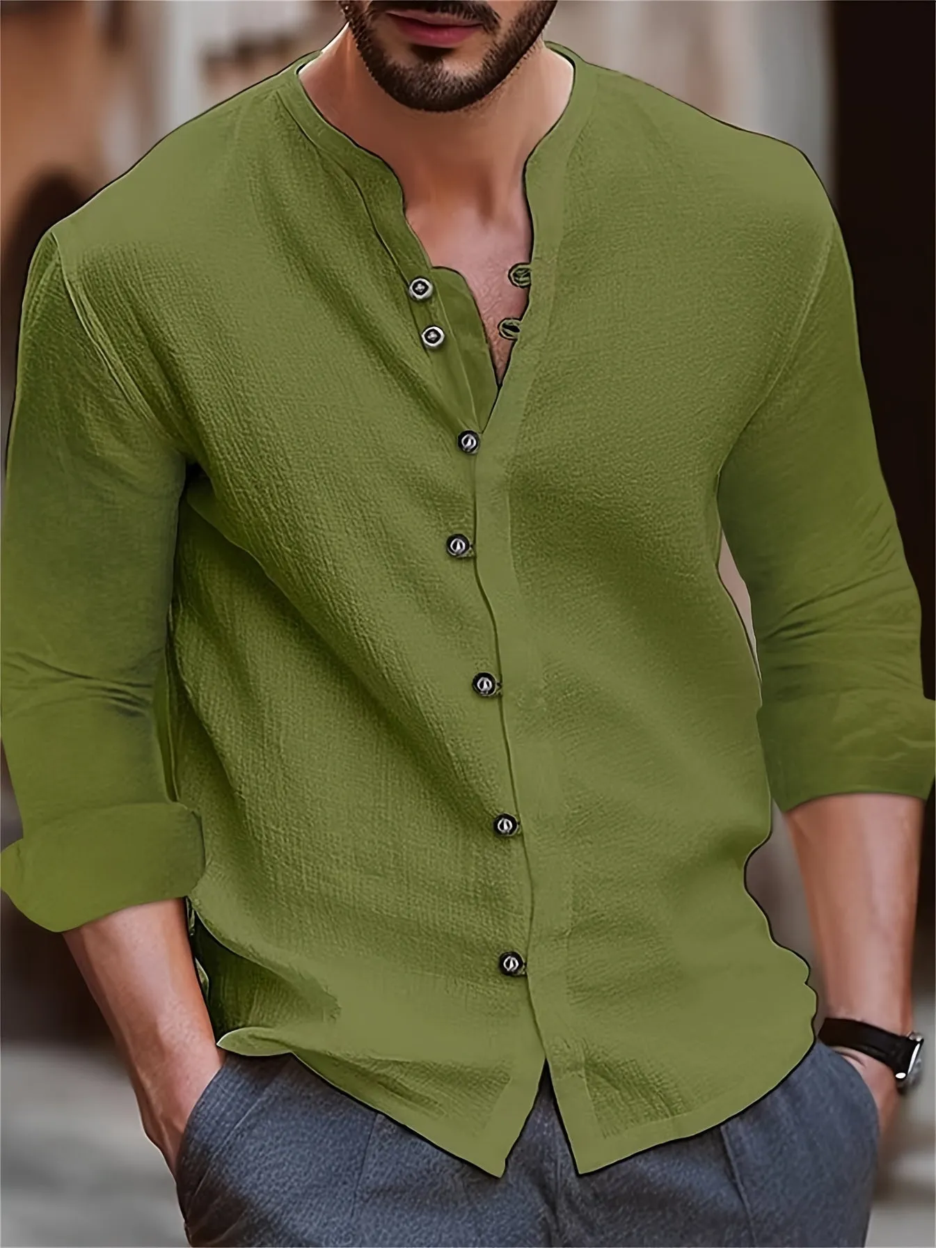 Men's Linen Shirt Retro Style
