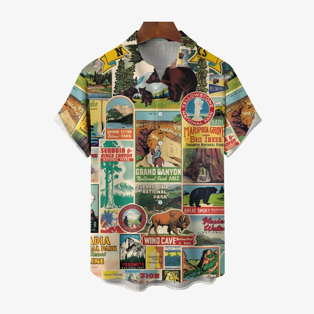 Men's National Park Casual Short Sleeve Shirt 2402000358