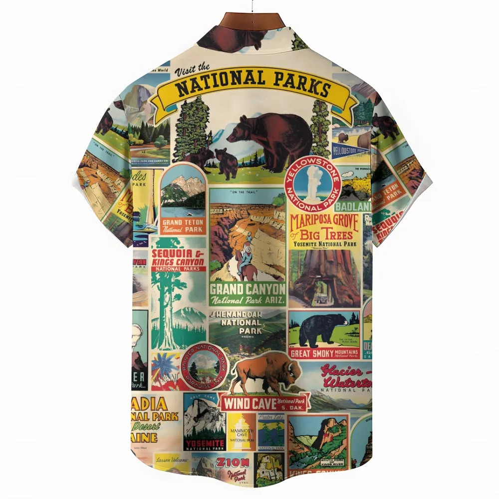 Men's National Park Casual Short Sleeve Shirt 2402000358