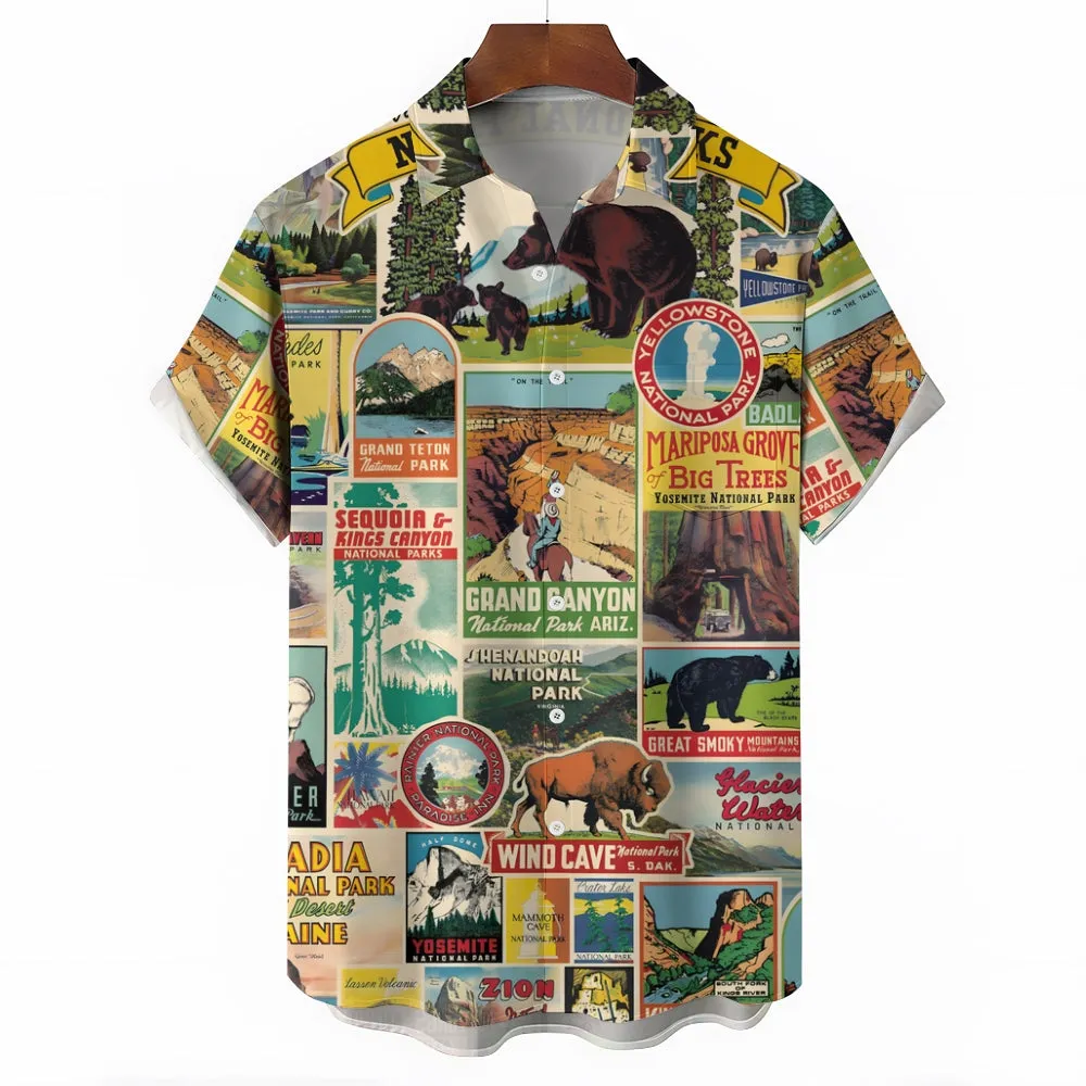 Men's National Park Casual Short Sleeve Shirt 2402000358