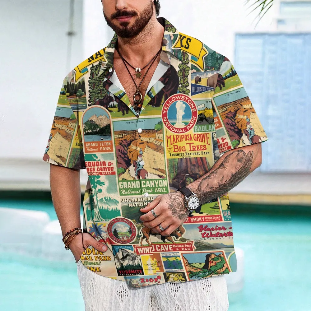 Men's National Park Casual Short Sleeve Shirt 2402000358