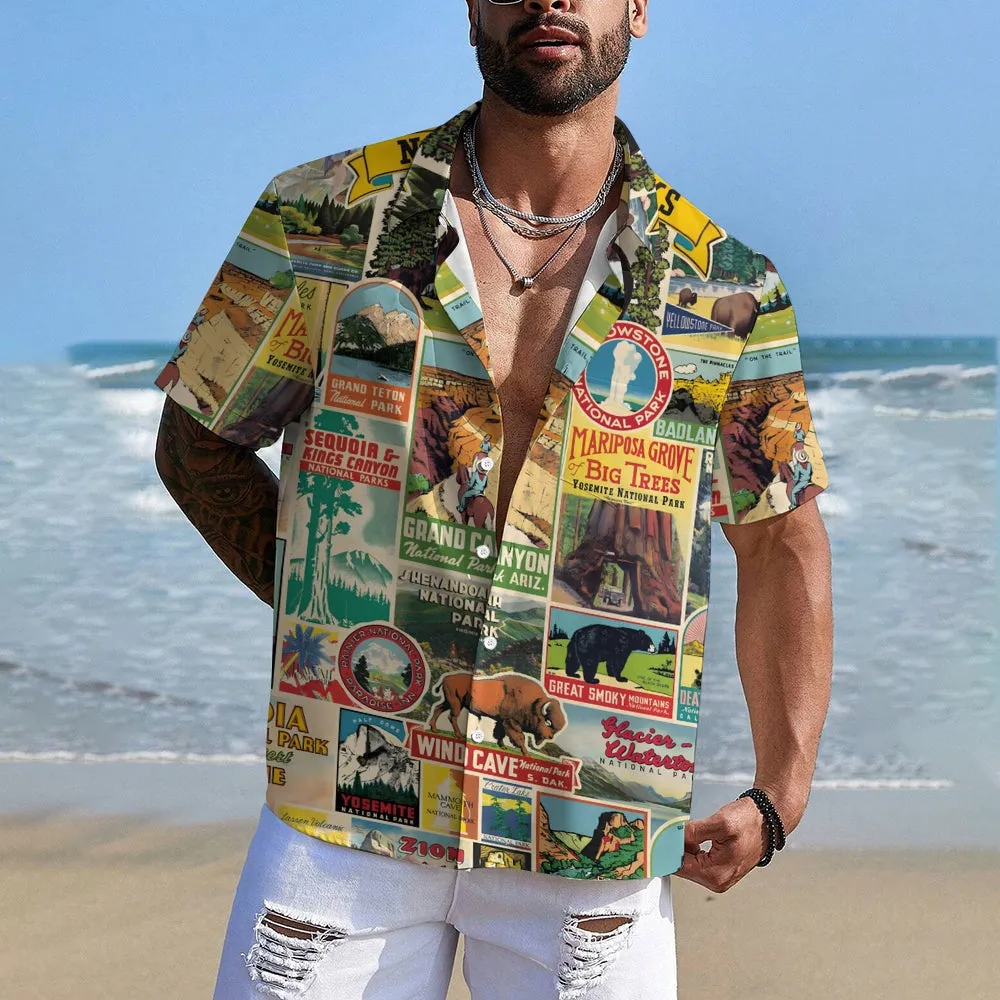Men's National Park Casual Short Sleeve Shirt 2402000358