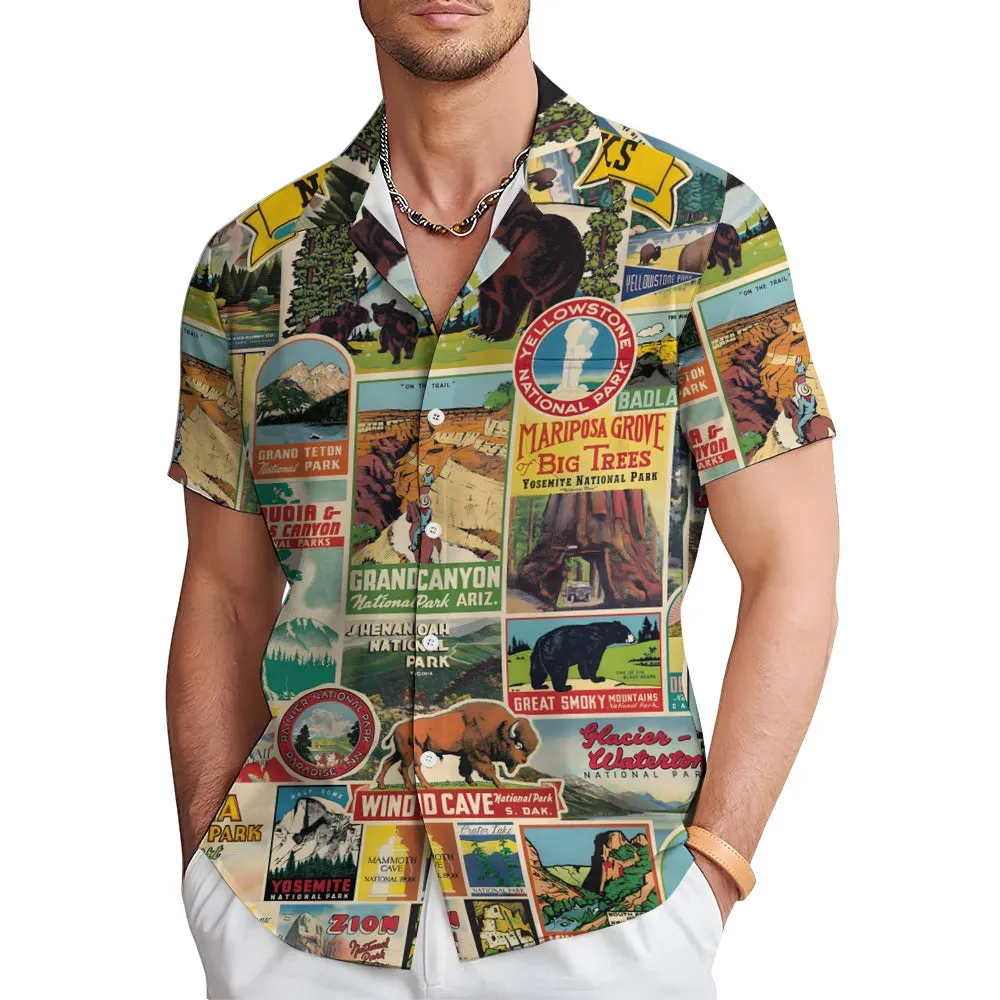 Men's National Park Casual Short Sleeve Shirt 2402000358