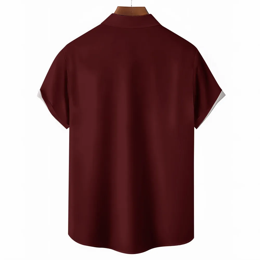 Men's Saturn V Styalized Casual Short Sleeve Shirt 2402000252